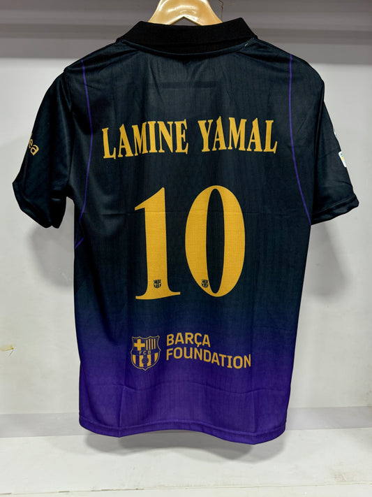 Half sleeve embroidery logo Barca Away